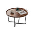 Round Coffee Side Table, Density Board Top, Metal Frame, 50x50x39cm Size