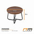 Round Coffee Side Table, Density Board Top, Metal Frame, 50x50x39cm Size