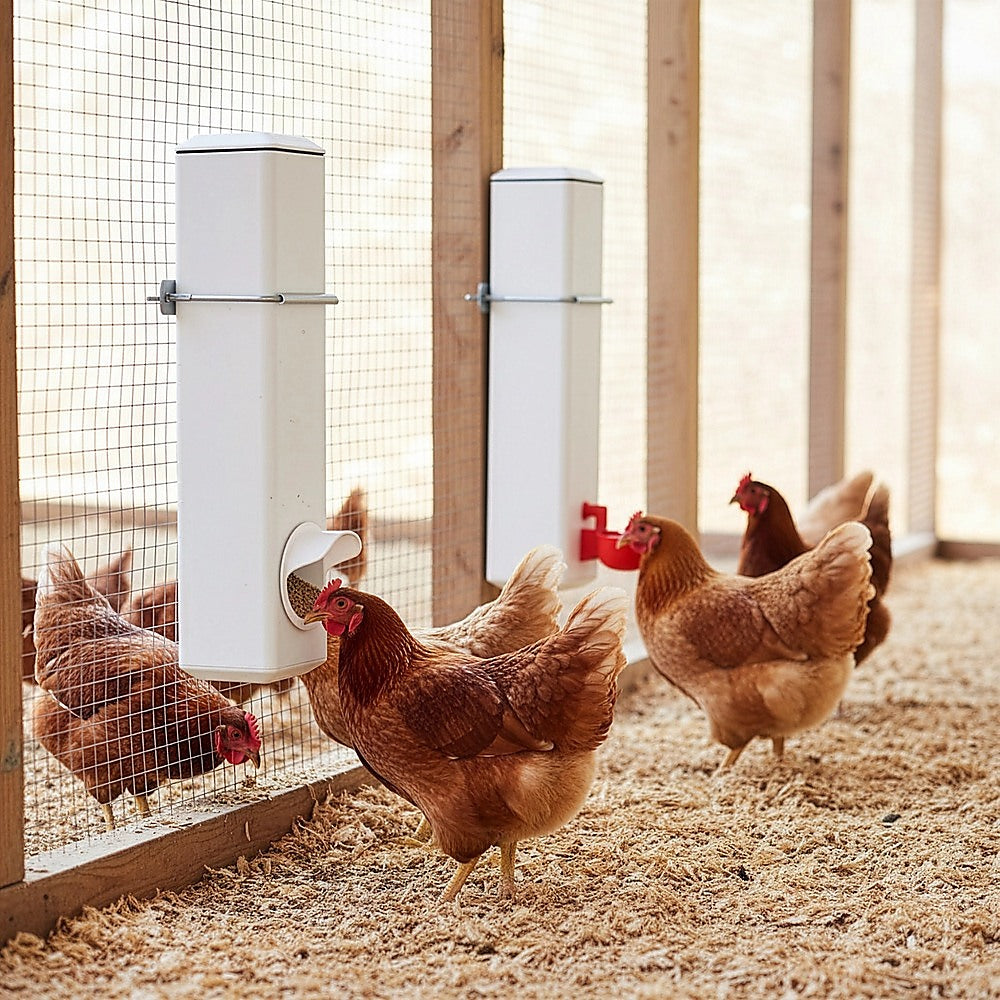 Chicken Bird Feeder Water Dispenser Automatic Waterer Poultry Food Drinker 4L
