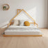 Pine Wood Floor Bed House Frame for Kids and Toddlers