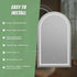 Arched LED Wall Mirror Bathroom Mirrors Makeup Anti-fog 600mm x 1000mm