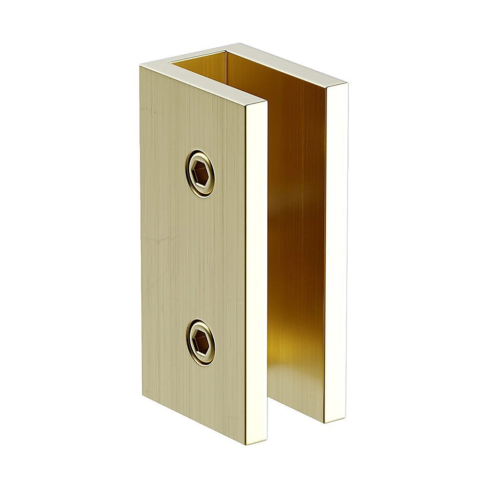 70cm Frameless Glass Bath Screen with Brackets - Gold