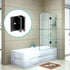 70cm Frameless Glass Bath Screen with Brackets - Black