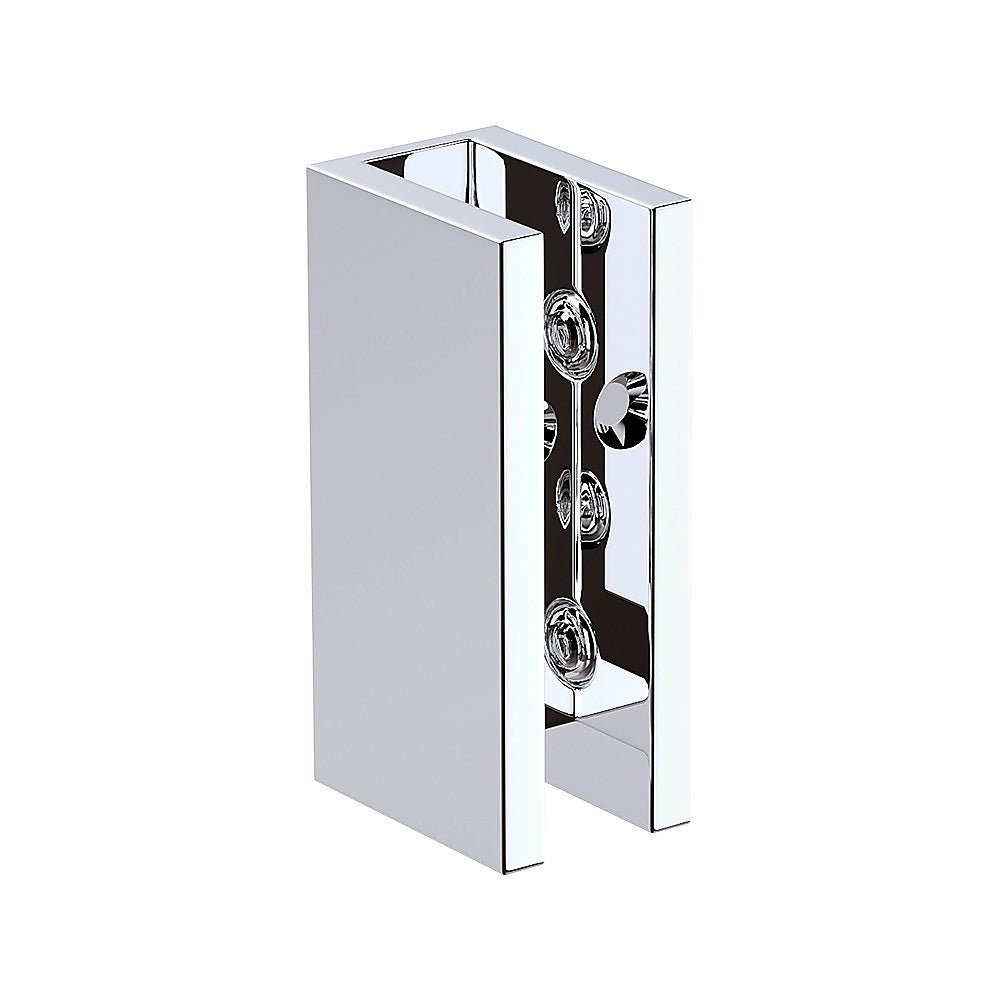 100cm Frameless Glass Bath Screen with Stainless Steel Brackets - Chrome