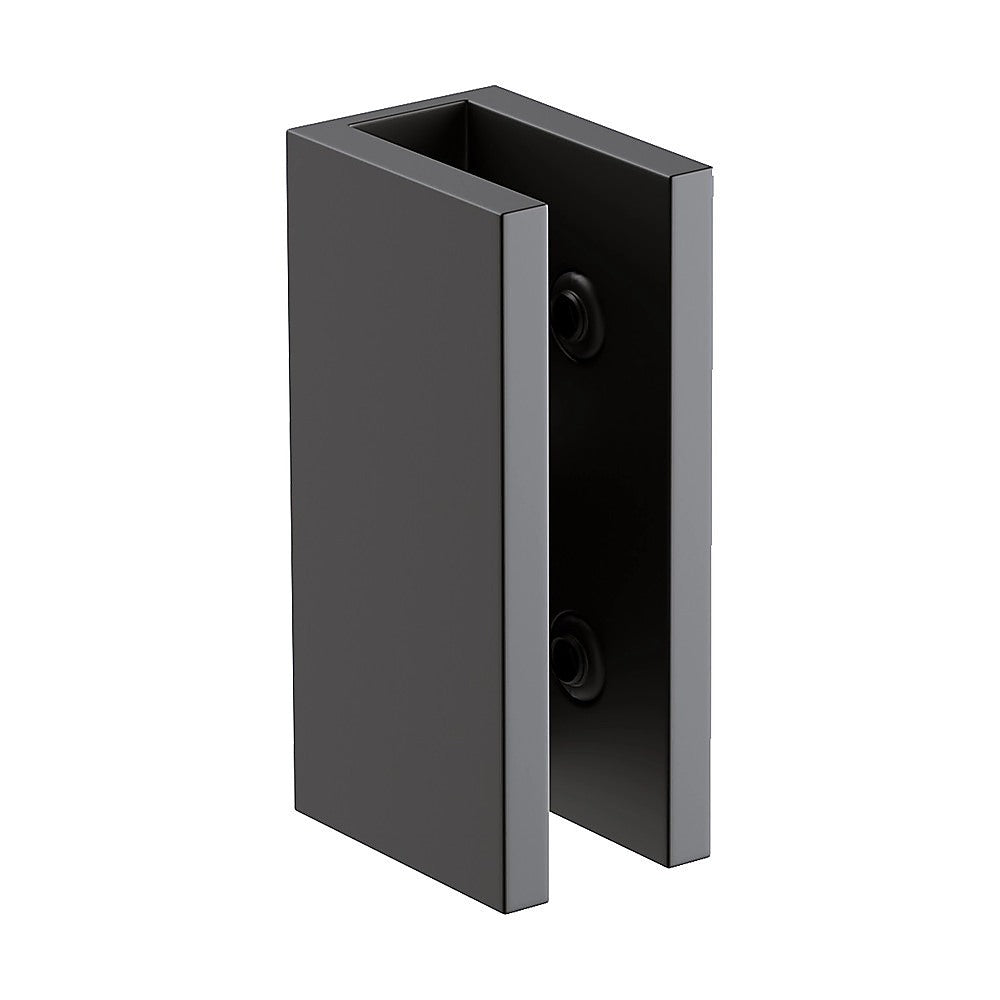 100cm Frameless Glass Bath Screen with Stainless Steel Brackets - Black