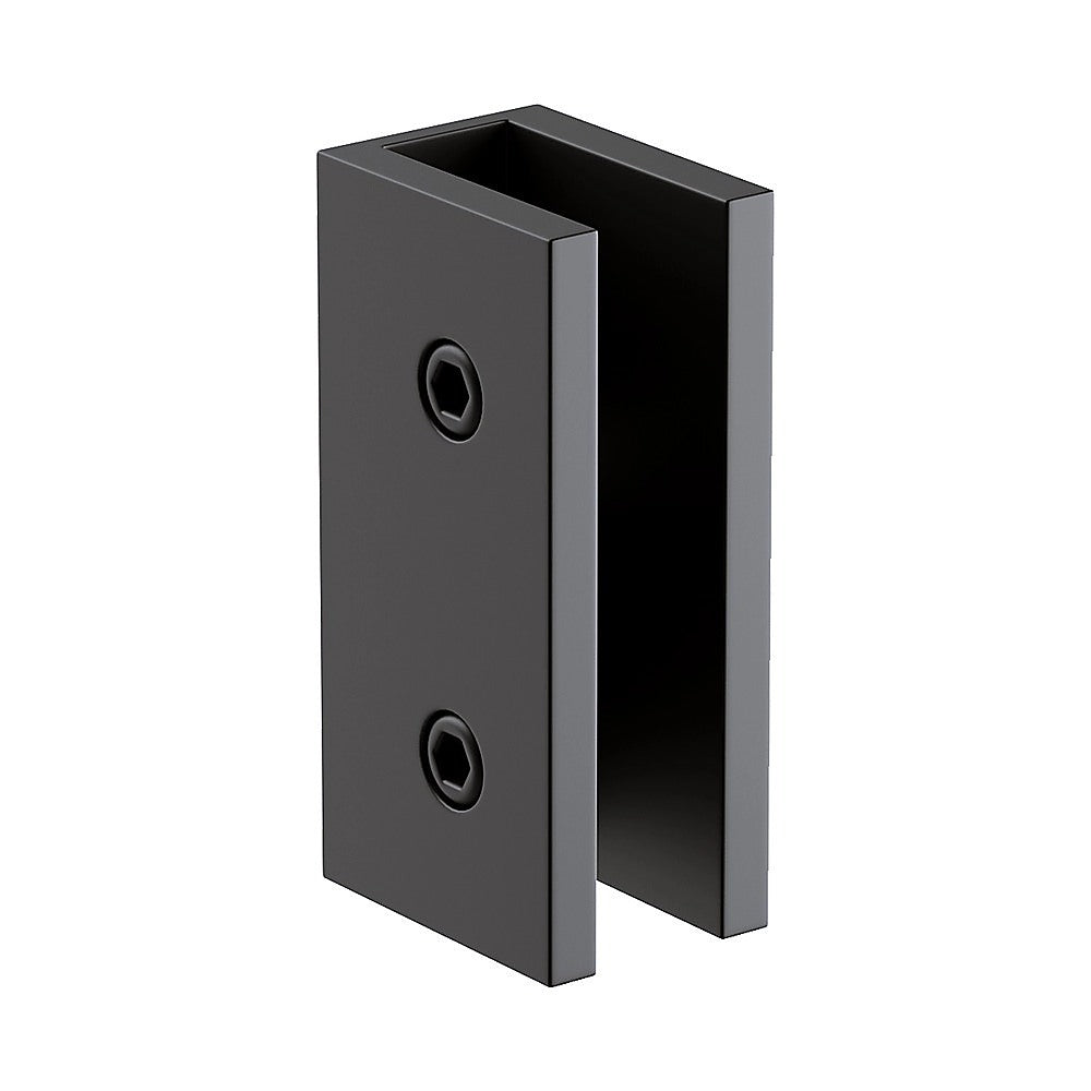 100cm Frameless Glass Bath Screen with Stainless Steel Brackets - Black