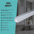100cm Frameless Glass Bath Screen with Channel and Stainless Steel Hinges- Chrome