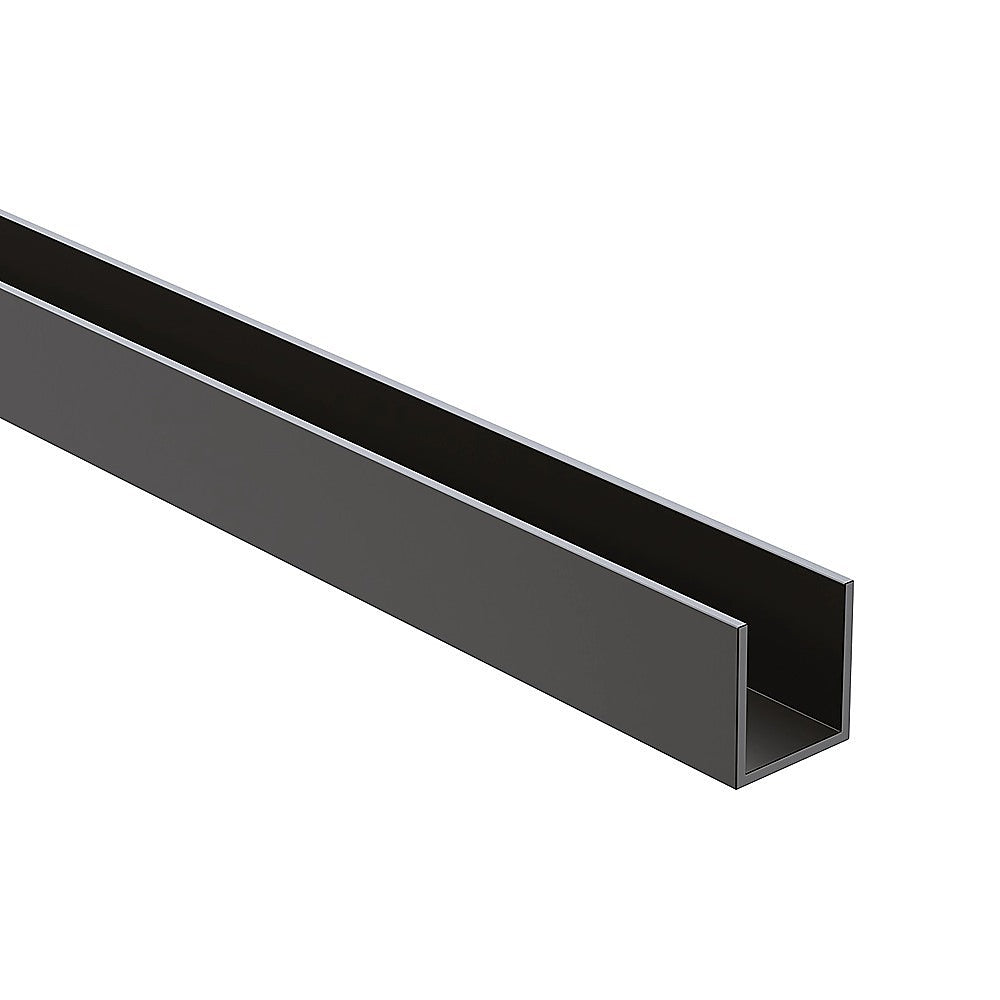100cm Frameless Glass Bath Screen with Channel and Stainless Steel Hinges- Black