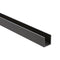 100cm Frameless Glass Bath Screen with Channel and Stainless Steel Hinges- Black