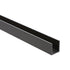 100cm Frameless Glass Bath Screen with Channel and Stainless Steel Hinges- Black