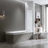 100cm Frameless Glass Bath Screen with Channel and Stainless Steel Hinges- Black