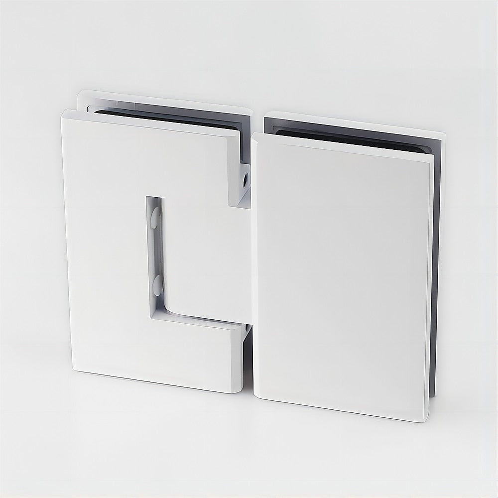 120cm Frameless Glass Bath Screen – Wall Channel with Stainless Steel Hinges in White Finish