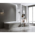 120cm Frameless Glass Bath Screen with Channel and Brass Hinges - Chrome