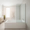 70cm Frameless Glass Bath Screen – Modern Wall Channel in White for Stylish Bathroom Upgrade