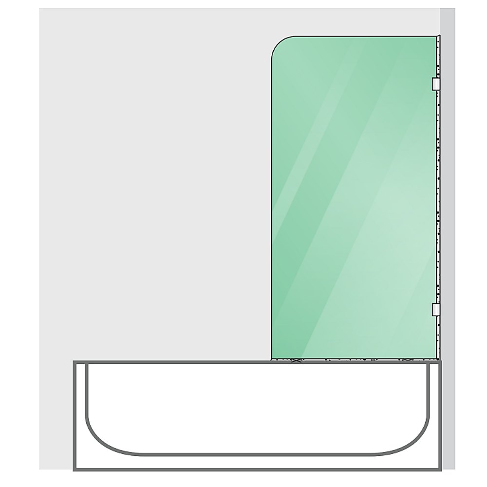 70cm Frameless Glass Bath Screen – Modern Wall Channel in Nickel for Stylish Bathroom Upgrade