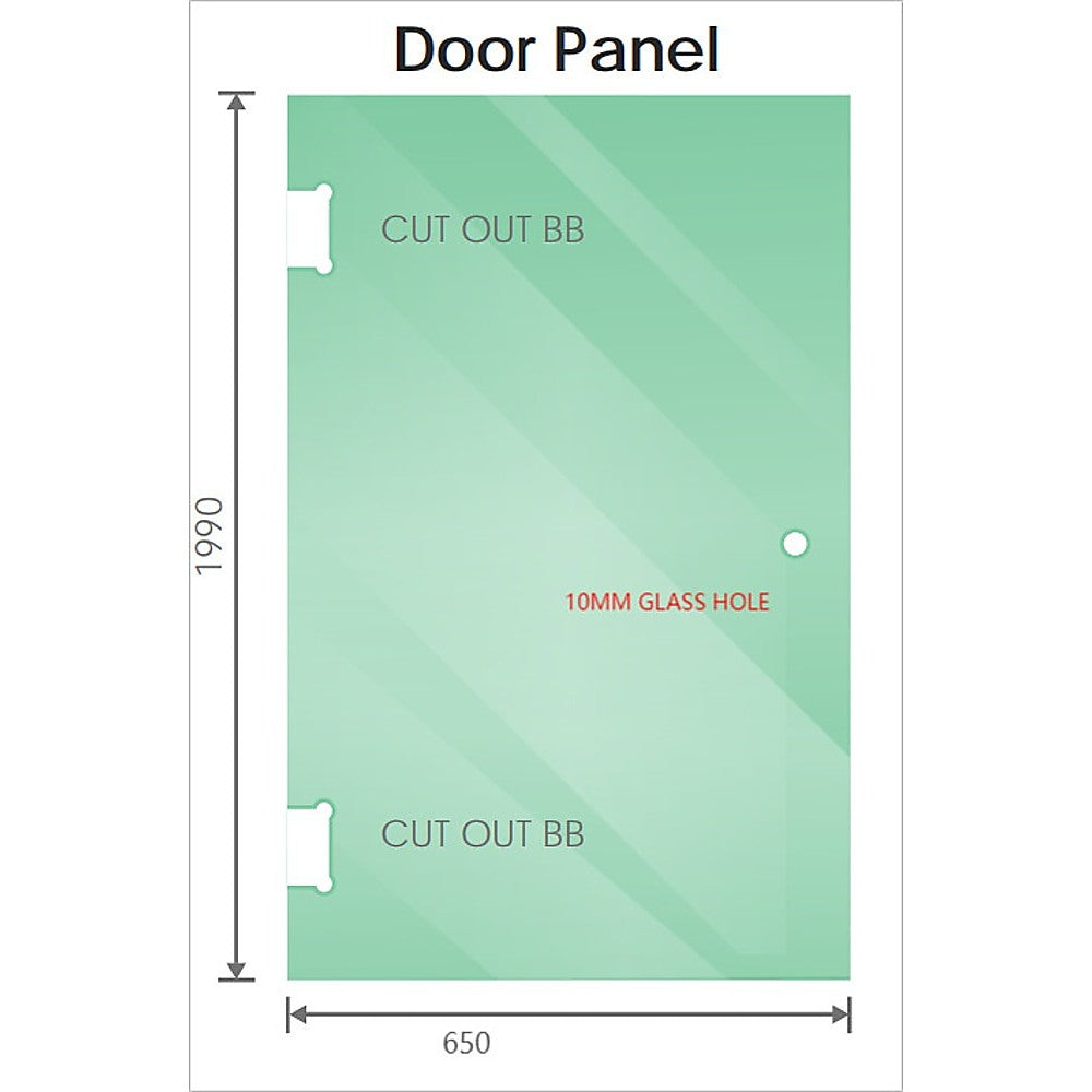 120x100cm Corner Frameless Shower Screen with Black Wall & Floor U-Brackets and SS Hinges, Square Knob Handle