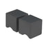 110x70cm Corner Frameless Shower Screen with Black Channel and SS Hinges, Square Knob Handle