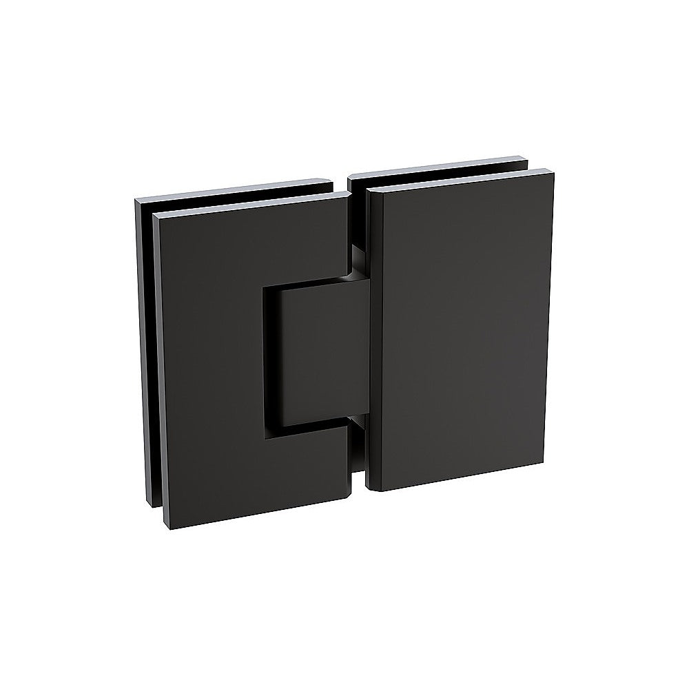 120x100cm Corner Frameless Shower Screen with Black Wall Channel and SS Hinges, Square Knob Handle