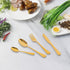 Tableware 24PC Gold Cutlery Set SS304 Household Knife Fork Spoon Kitchen with Storage Rack Dinner Service