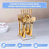 Tableware 24PC Gold Cutlery Set SS304 Household Knife Fork Spoon Kitchen with Storage Rack Dinner Service