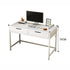 White Computer Desk – Modern PC Laptop Table for Gaming, Home Office, or Study Space Furniture