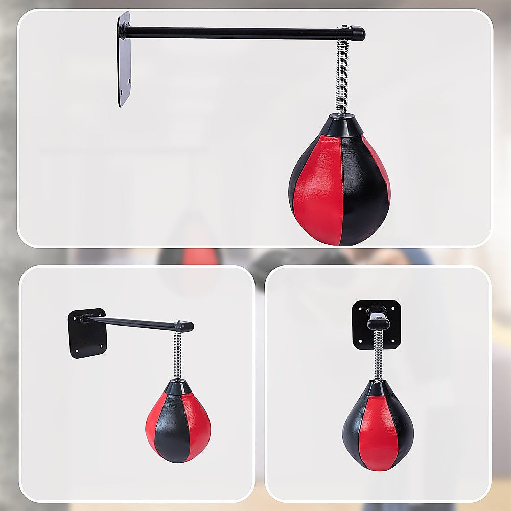 Wall Hanging Boxing Punching Bag Speed Training Stress Relief Kit with Wall Mount Bracket