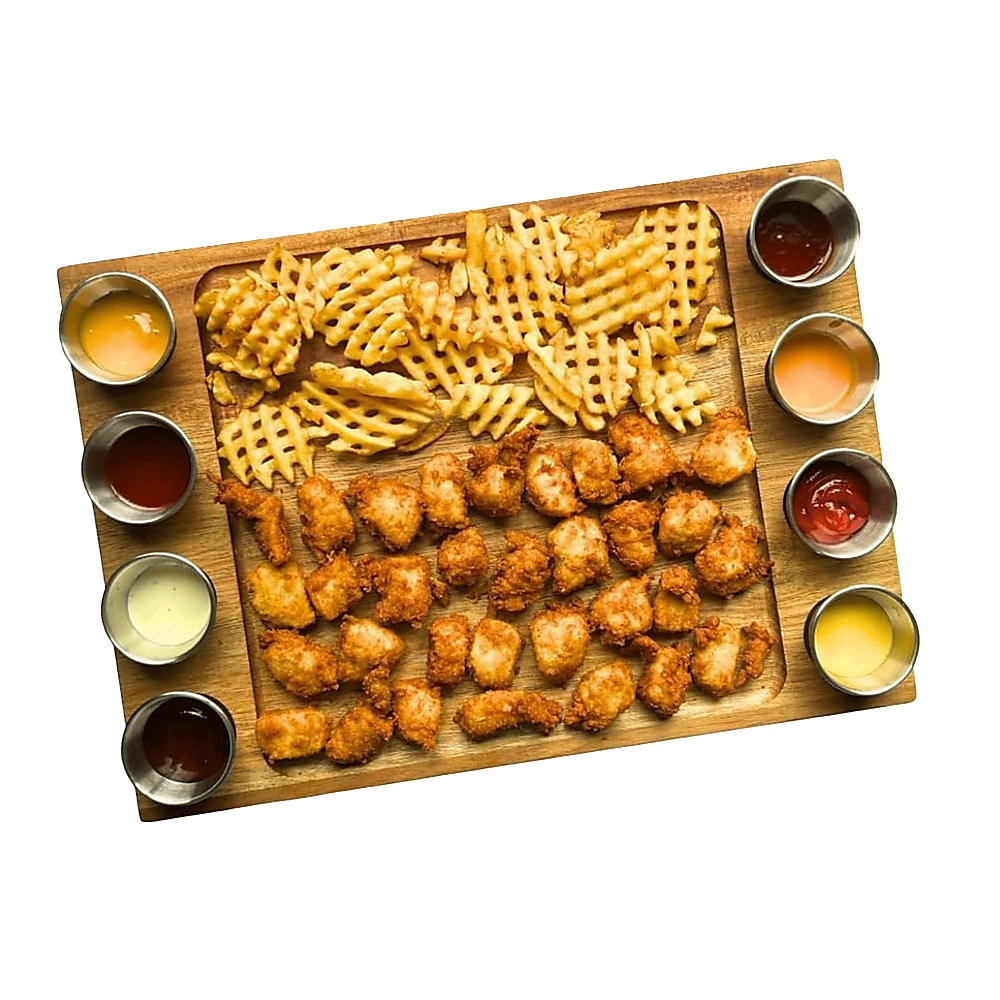 Serving Tray Double Sided Charcuterie Board 8 Sauce Cups Gift