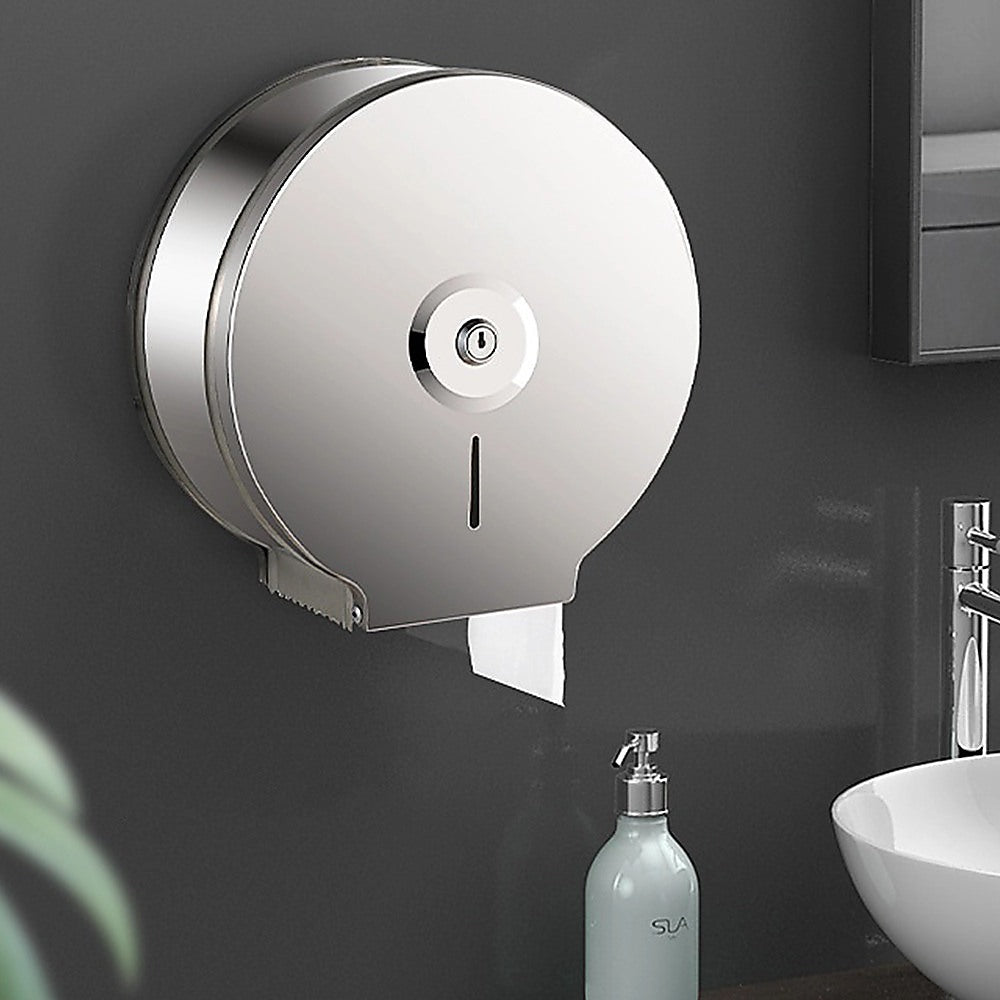 Toilet Paper Towel Dispenser Brushed Stainless Steel Wall-Mounted Bathroom Tissue