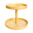 2-Tier Bamboo Lazy Susan Turntable Organizer for Kitchen Counter Cabinet