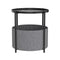 Round Side Table Bedside Storage Basket