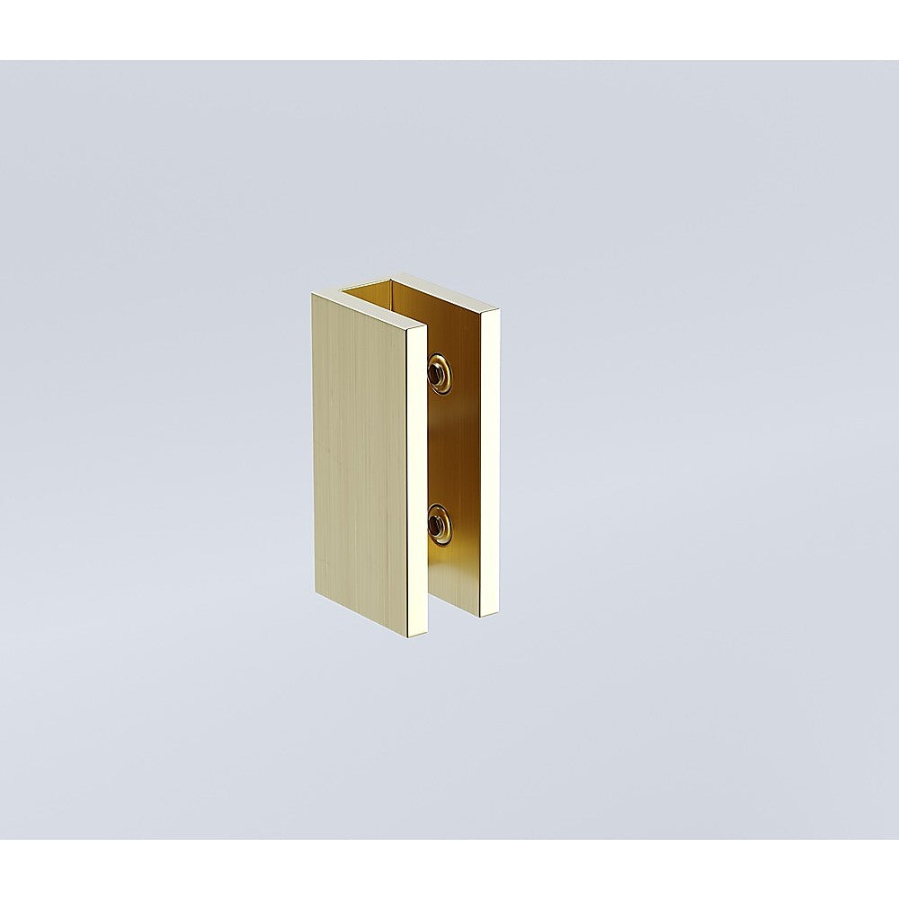 90x210cm Glass Shower Screen with Gold Wall & Floor U Brackets