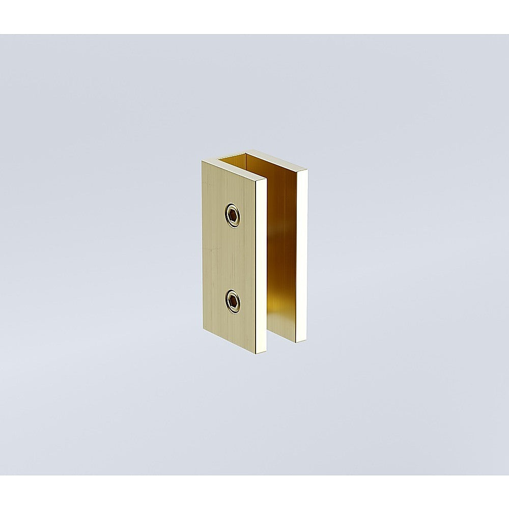 90x210cm Glass Shower Screen with Gold Wall & Floor U Brackets