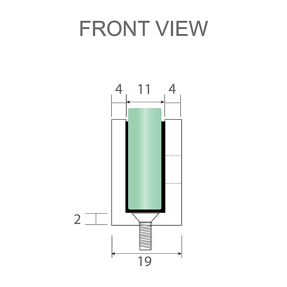 100x200cm Single Shower Glass Screen with Chrome Wall U-Brackets