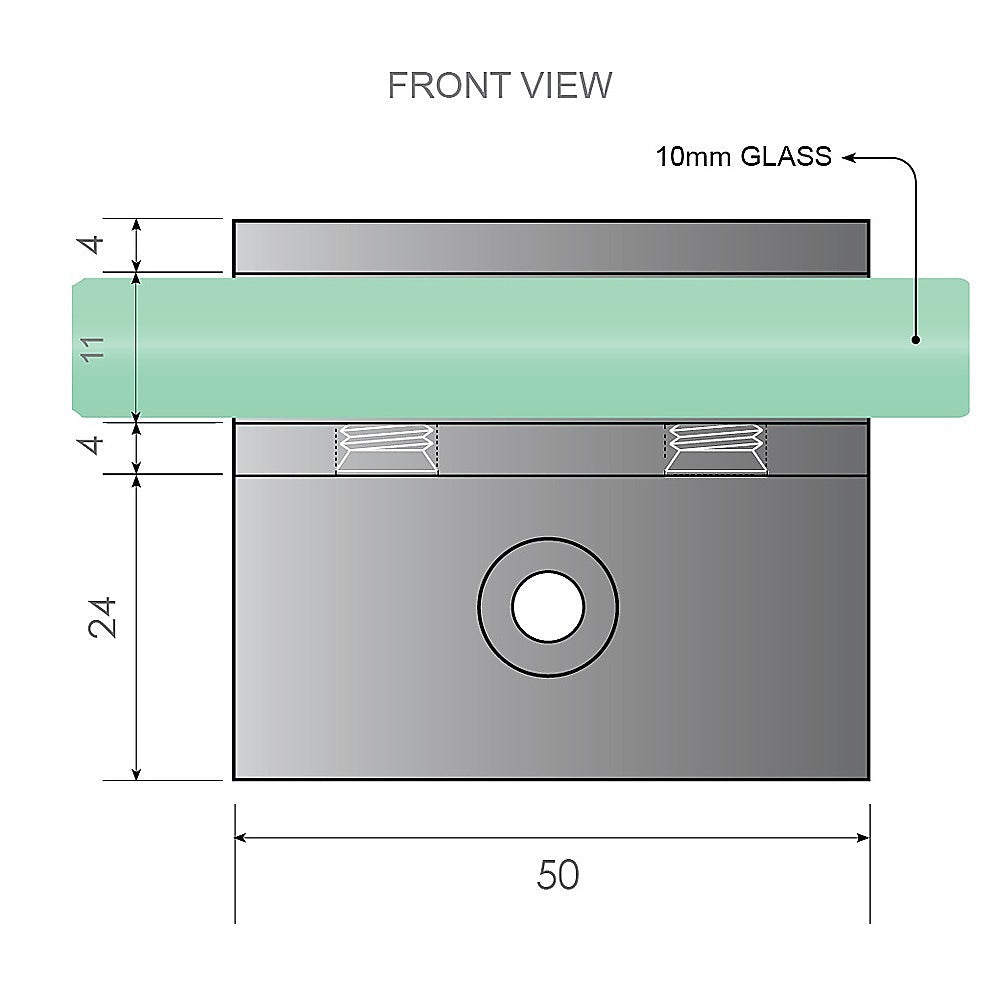 110x200cm Single Shower Glass Screen with White Wall & Floor F Brackets