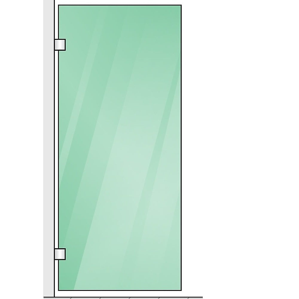 100x210cm Glass Shower Screen with Black Wall & Floor Channel