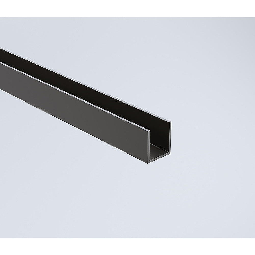 100x210cm Glass Shower Screen with Black Wall & Floor Channel