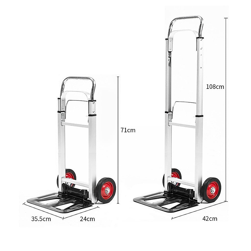 Hand Truck 2 in 1 Folding Dolly Cart 180kg Capacity Heavy Duty Aluminium