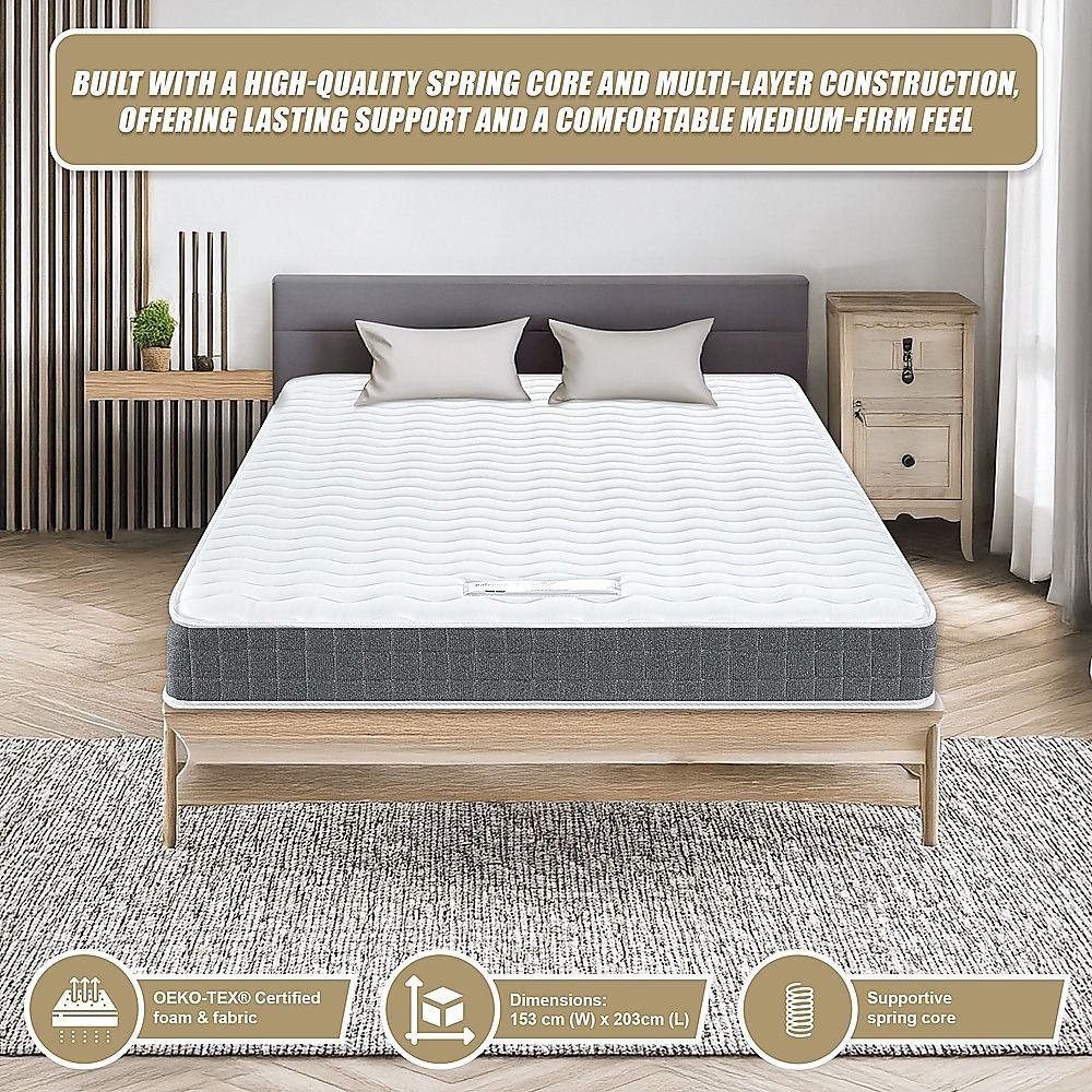 Palermo Queen Size Pocket Spring Mattress - OEKO-TEX & CertiPUR-US Certified