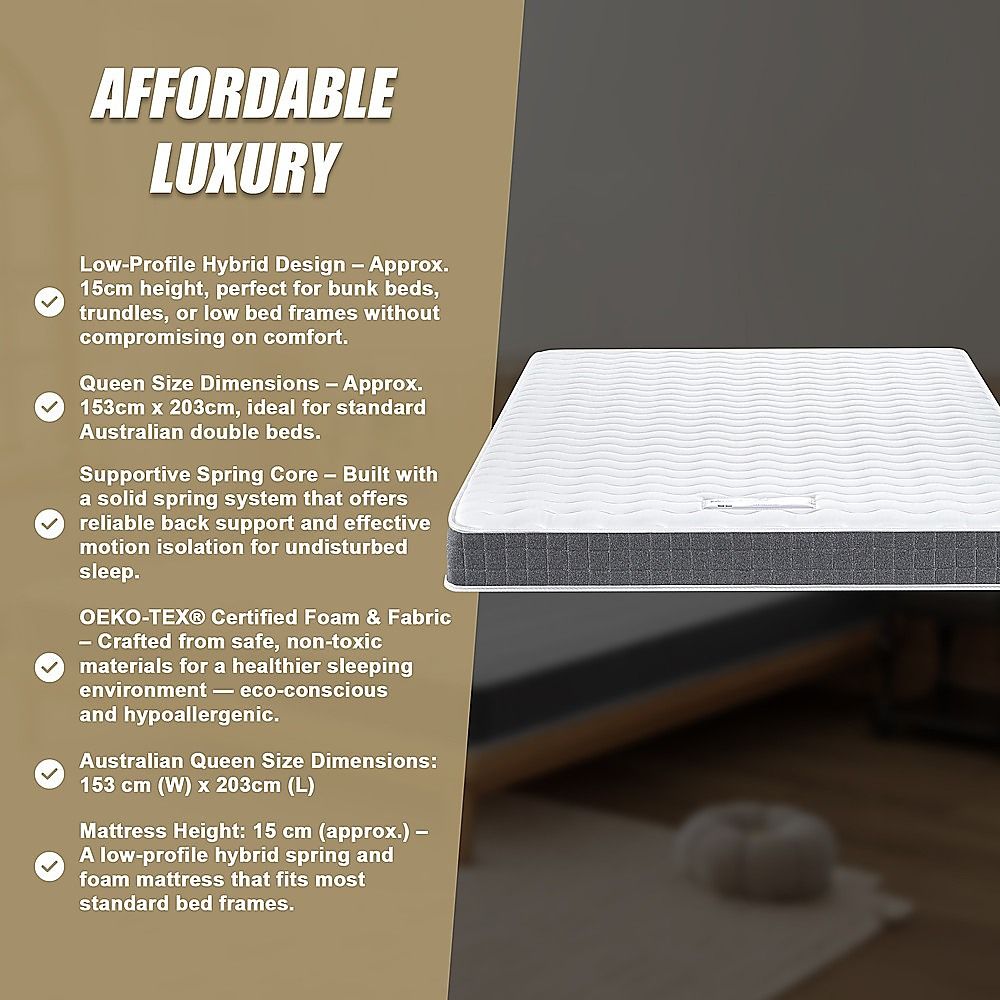 Palermo Queen Size Pocket Spring Mattress - OEKO-TEX & CertiPUR-US Certified