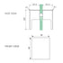 Brass Shower Door Square double pull Handle in Gunmetal