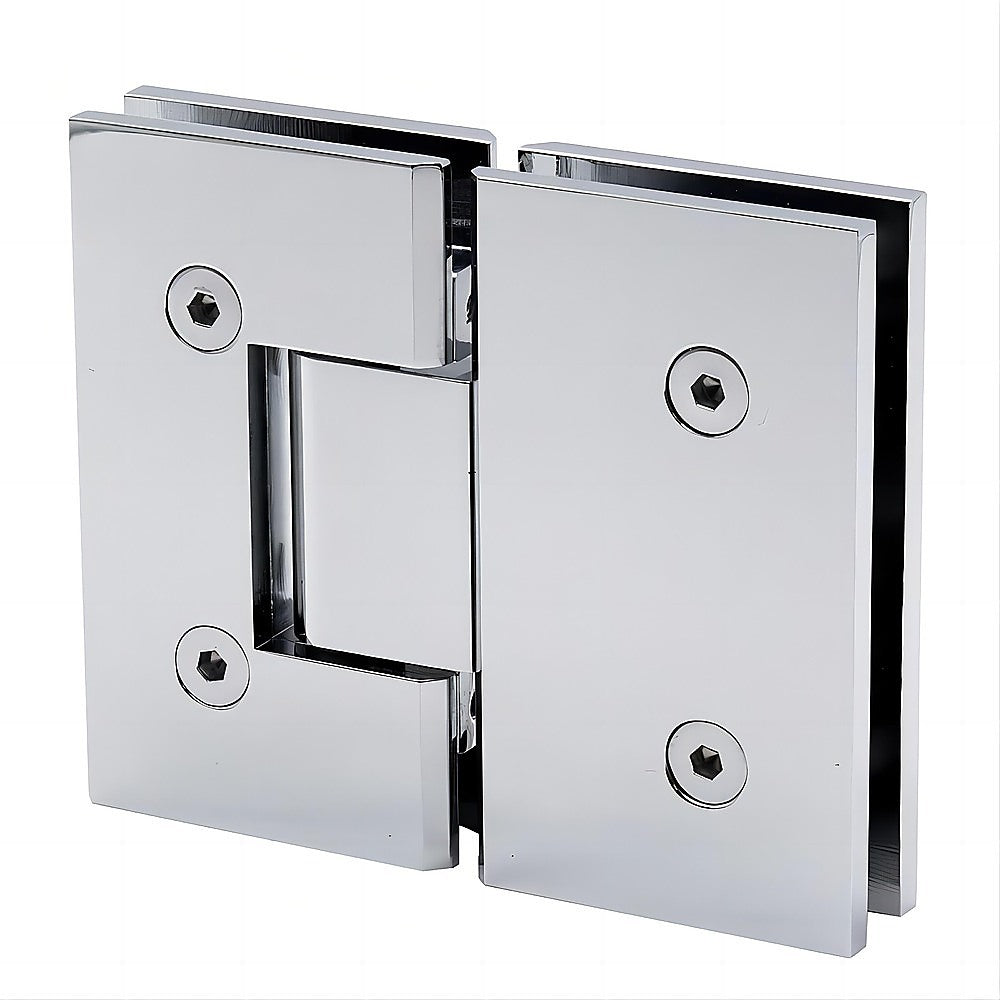 180 Degree Brass Glass-to-Glass Shower Door Hinge in Chrome