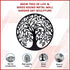 60cm Tree of Life & Birds Round Metal Wall Garden Art Sculpture