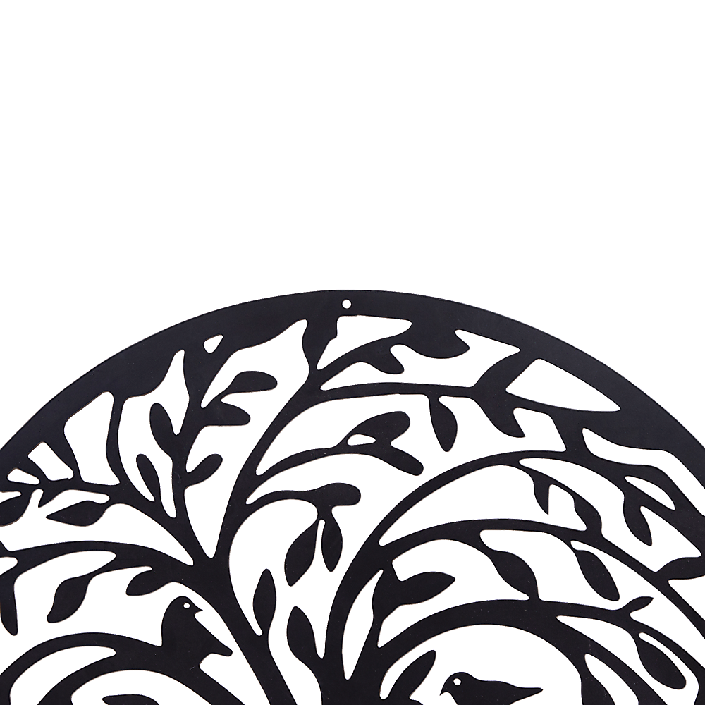 60cm Tree of Life & Birds Round Metal Wall Garden Art Sculpture