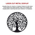 60cm Tree of Life & Birds Round Metal Wall Garden Art Sculpture