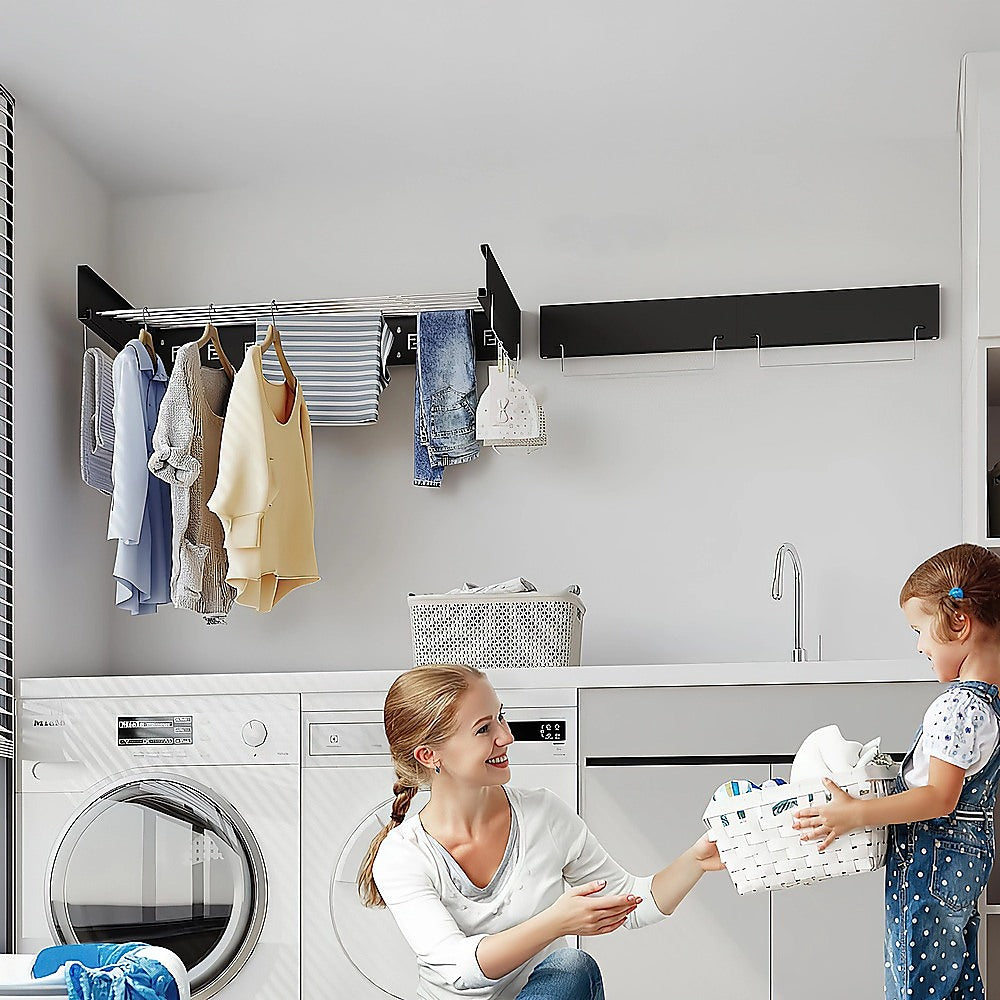Collapsible Laundry Drying Rack – Wall Mounted Clothes Airer for Indoor or Outdoor