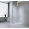 110x80cm Corner Frameless Shower Screen with White Channel and SS Hinges, Round Handle