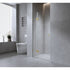 90cm Wall to Wall Frameless Shower Screen with White Brackets and SS Hinges - Wall F-Brackets