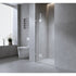 90cm Wall to Wall Frameless Shower Screen with White Brackets and SS Hinges - Wall F-Brackets