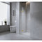 110cm Wall to Wall Frameless Shower Screen with White Brackets and SS Hinges, Round Handle