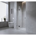 100cm Wall to Wall Frameless Shower Screen with White Brackets and Brass Hinges, Round Handle